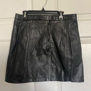 Black Leather Mini Skirt